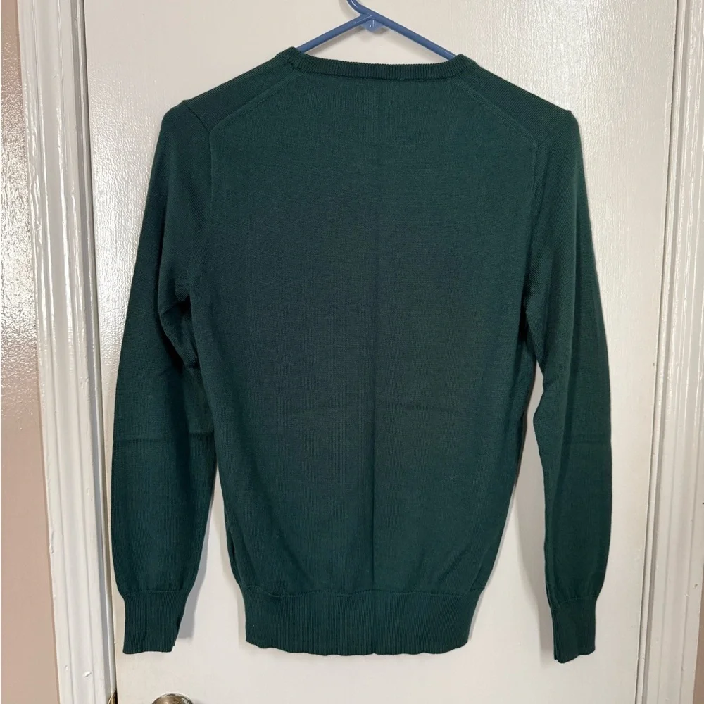 Men’s XS Forest Green J.Crew Factory Merino Wool-Blend Crewneck Sweater - Picture 2 of 5